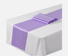 QTY 28 - SATIN TABLE RUNNER Lavender 12 x 108...