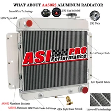 for 1962-1967&1963 Chevrolet II Nova SS Inline L6 V8 3 Row Aluminum Radiator