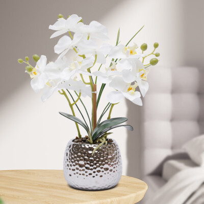 Künstliche Orchidee Im Topf Kunst Blumen Orchideen Phalaenopsis Pflanze mit Topf