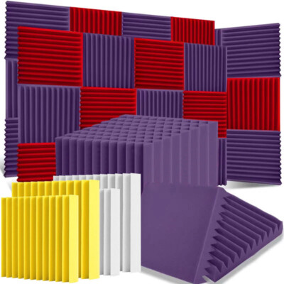 #ad 12 96 Pack Acoustic Foam Panels 1quot;x12quot;x12quot; Sound Proof Foam Panles Soundproofing $16.79