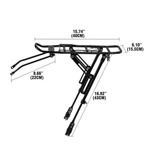 Bicycle Rear Rack Mountain Bike Carrier Bracket Luggage Pannier Cycle Seat US - Picture 3 of 15
