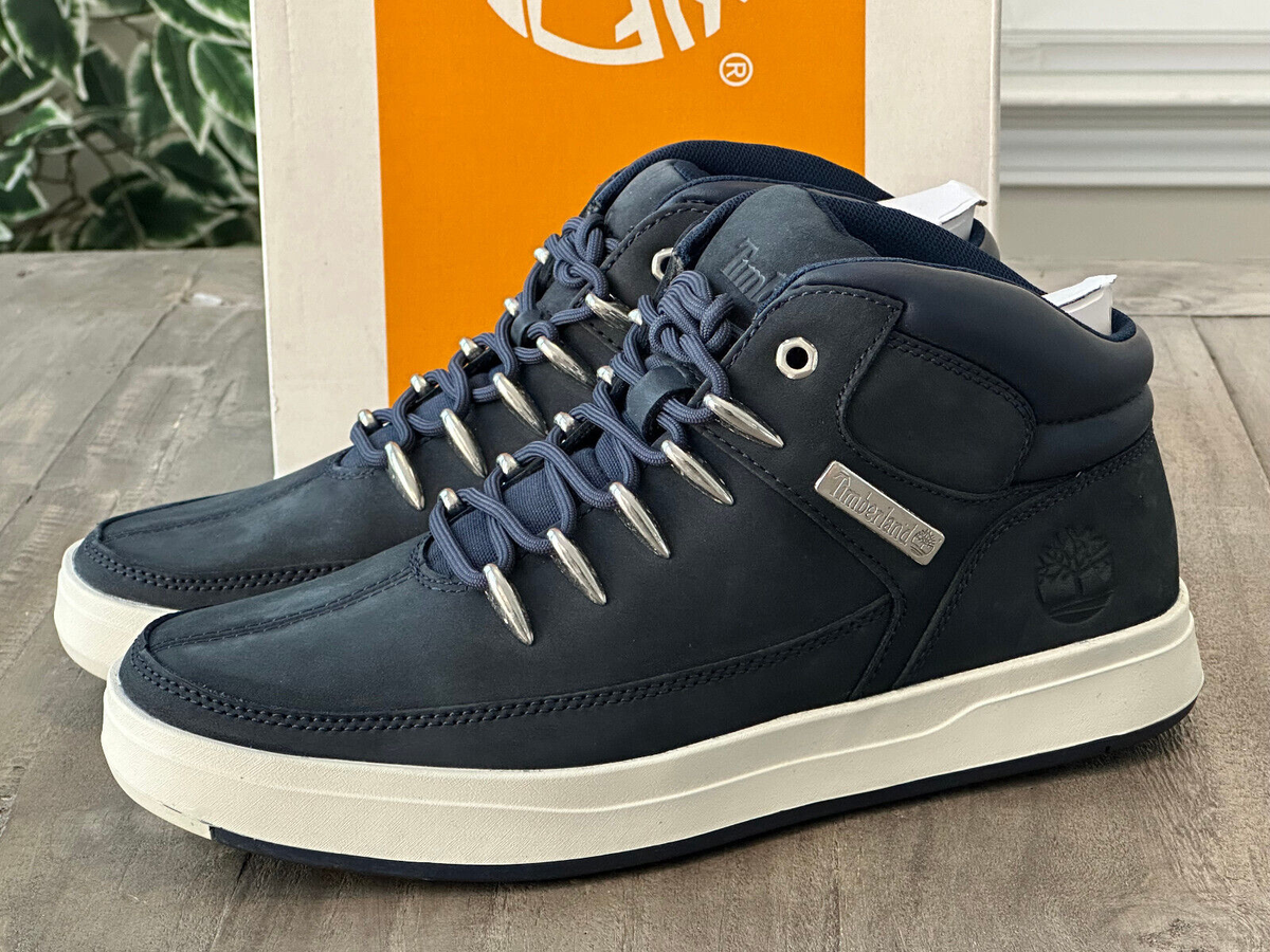 Timberland Men's US Davis Square Mid Hiker Navy Nubuck Boots