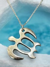 VTG Sea Turtle Sterling Silver Necklace 925
