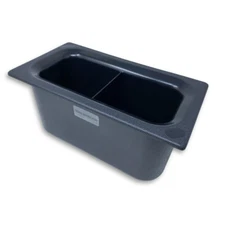 Carlisle CM110303 Coldmaster 1.7 / 3.4 QT Black Third-Size Divided Coldpan