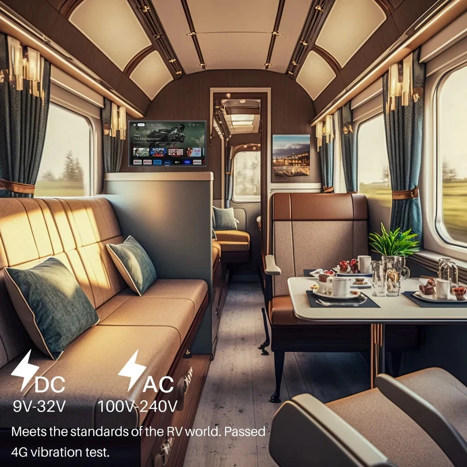 Smart TV 12 volts Sylvox 24"" para trailers 1080P FHD RV campista DC/AC potência 9-32V - Imagem 3 de 4