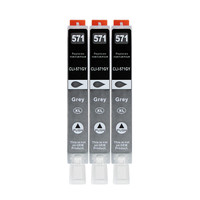 3X Xxl Drucker Patrone FüR Canon CLI-571 Gy Grau MG7750 TS8050 TS9050