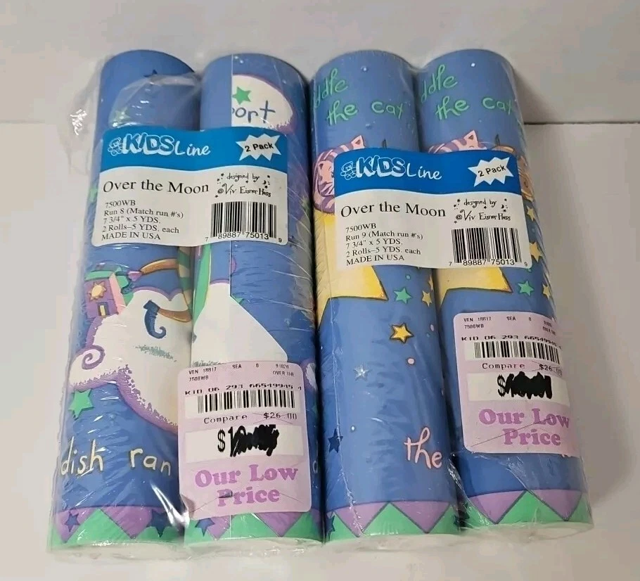 Новый лот из Четырех Винтажных Детских Обоев Line Over The Moon Граница Viv Eisner Hess - Изображение 2 из 4