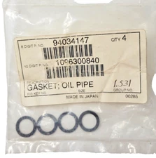 GM 94034147 Oil Pipe Gasket Flat Chevy GMC Isuzu Pkg of 4