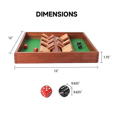 YUNCHY Shut The Box Gioco Di Dadi In Legno 2 Set Per 2-4 Giocatori Con 8 Dadi