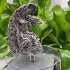 1pc Natural Flame's Stone Quartz Carved Crystal dragon Skull Healing decoration