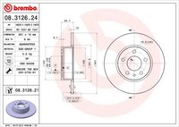2X Brembo 08.3126.21 Bremsscheibe FüR Alfa Romeo Passend FüR Fiat Lancia