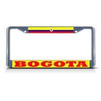 Colombia Bogota Metal License Plate Frame Tag Border Two Holes Colombia Bogota Metal License Plate Frame Tag Border Two Holes