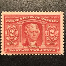 US STAMP SCOTT #324 1904 THOMAS JEFFERSON 2c  MNH  OG  SEE IMAGES! C