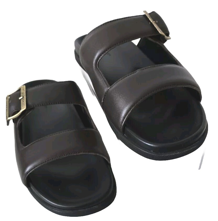 ROCKPORT MENS Slides Sandals DARRON BUCKLE CJ1650 BROWN Size UK