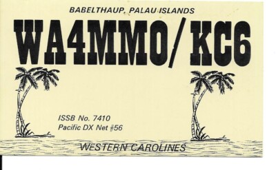 QSL  1969 Palau Western Caroline Islands   radio card