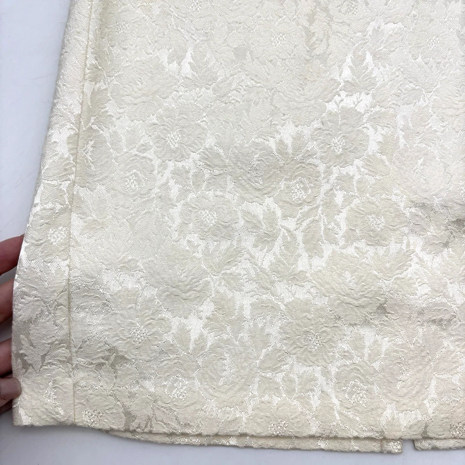 Falda Vintage Años 80 All That Jazz Blanca Brillante Estampado Floral Línea A 23x21.5" Foto 4 de 4