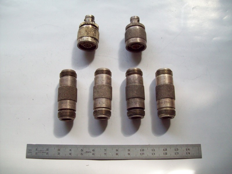 Set of six coaxial, N-type - based adapters, used