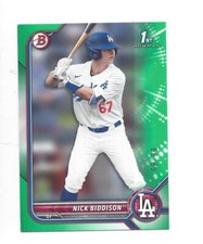 2022 Bowman Draft Paper Base GREEN PAPER NICK BIDDISON /99   I528