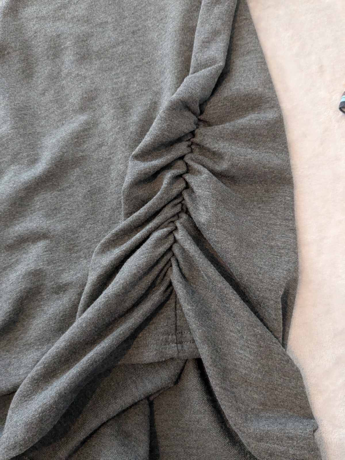 Grey Mock neck Geometric Patterned Pullover Hoode… - image 10