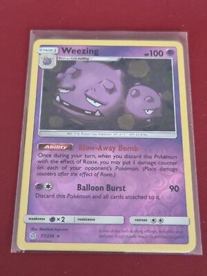 Pokemon Karte Sonne Mond Kosmische Finsternis Weezing 77/236 Rare Reverse Holo TCG