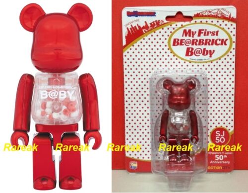 Medicom Bearbrick My First Baby SJ50 Singapore / Japan 100% Red Be@rbrick - Picture 1 of 5