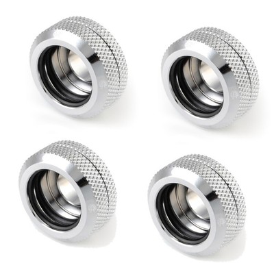 Bitspower G1/4'' Enh Multi-Link Fitting, 16mm OD, Silver, 4pk
