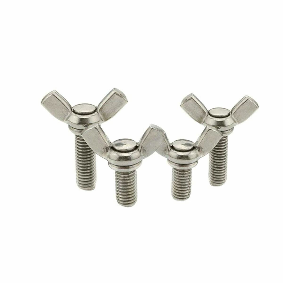 5/10 Set Di Bulloni A Farfalla M3 M4 M5 M6 M8 M10 E Dadi Esagonali In - Foto 2