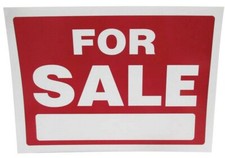 For Sale Sign 8 x 12 Inch - 2 Count, White and Red