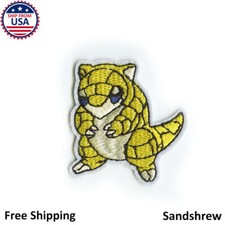 Sandshrew Pok mon Fan Embroidered Iron-On/Sew-On Patch Applique Motif