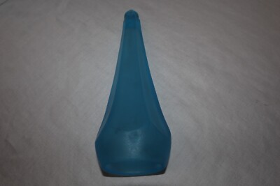 Vintage Benzer Auto Car Hearse Vase Cone Wall Mount Pocket Ice Light Blue Glass