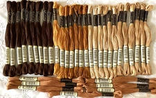 Anchor Stranded Sticktwist Mouline Cotton Floss Lot of 35 Browns Series 360's