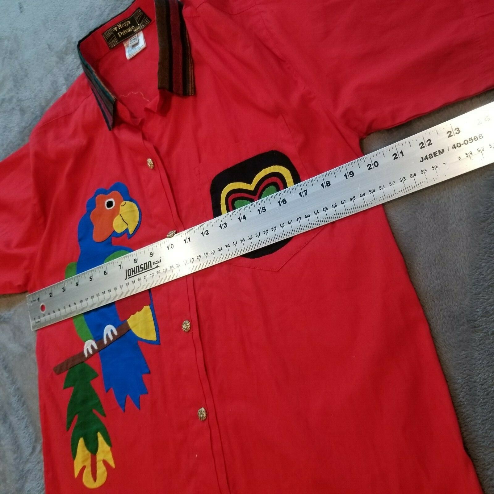 Mega Private Womens Medium Bird Patchwork Button … - image 6