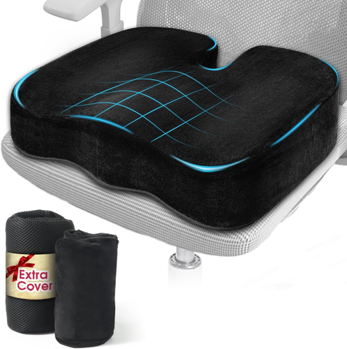 4-Inch Thick Firm Memory Foam Seat Cushion for Tailbone, Hip & Sciatica Pain Rel