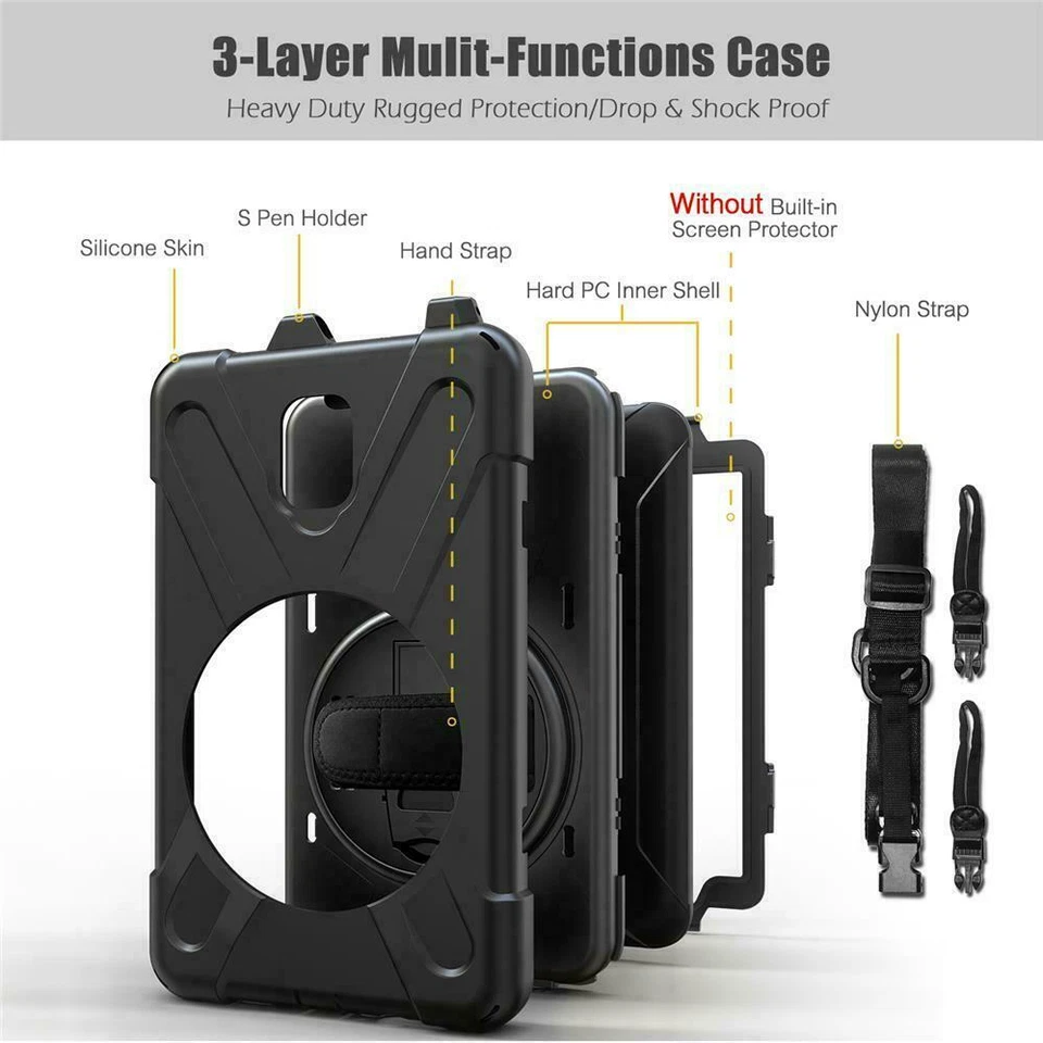 For Samsung Galaxy Tab Active 2 T395 T390 Shockproof Armor Heavy Duty Case Cover - Image 3 of 4