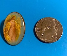 Guardian Angel Pin Color & Metal Gold Tone Christian Religious PRICE CUT!