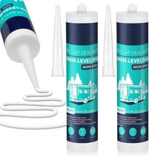 Non-Leveling RV Roof Sealant 2 Pack, Non Sag Lap Sealant for Roofs White,