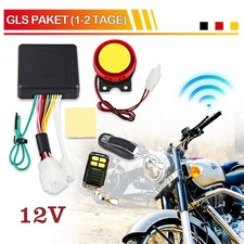 Motorrad Alarmanlage mit Motorstart+2 Funkfernbedienung Alarm f&uuml;r Roller Moped