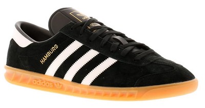 Adidas Herren Classic Hamburg Suede Sneaker Schwarz & Navy (UK 7-12) Brandneu