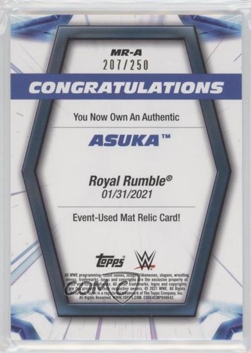 Tappetino Topps WWE 2021 Women's Division Relics Royal Rumble /250 Asuka #MR-A - Foto 2 di 4