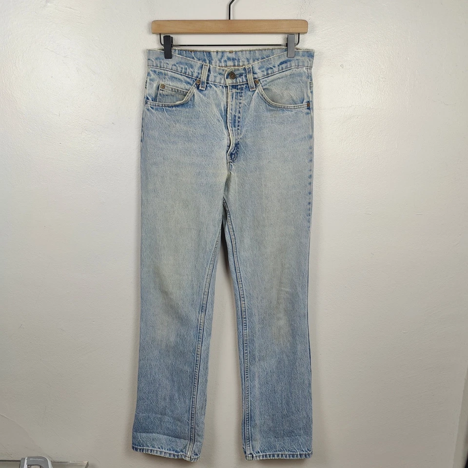 Vintage Levi's 517 Orange Tab Jeans Mens 31x32 Light Wash Straight Leg Denim - Image 2 of 4