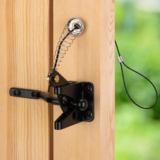 Self-Locking Gate Latch With Spring Cable Pull Wooden Fence Gate Heavy Duty NEW