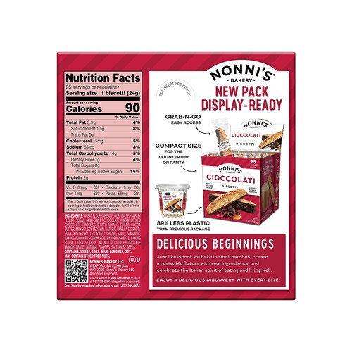Nonni's Cioccolati Dark Chocolate Almond Biscotti Value Pack 24319294 - Picture 2 of 9