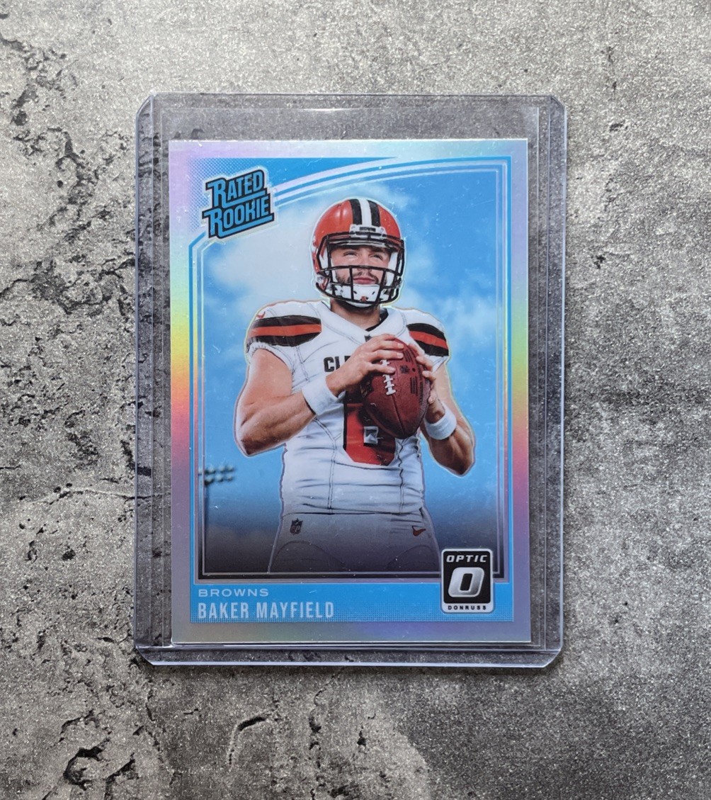 2018 Donruss Optic Baker Mayfield Rated Rookie (RC)  #153  Holo Prizm Silver