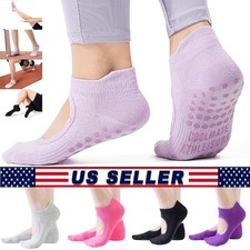 Pilates Socks with Grips for Women, Yoga Socks, Crew Non Slip Women for Workout