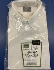 VTG 60/70s Sears Best Perma-Prest Tapered White Dress Shirt  16 x 32 Medium 