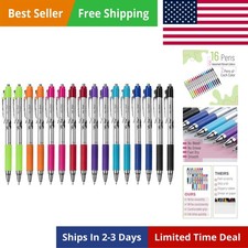 Retractable Bible Pens, 16 Pack, Assorted Colors Ink, No Bleed Through, Fast ...