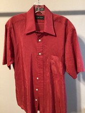 80s mens Med VTG Van Heusen polyester button up Disco shirt pointy collar