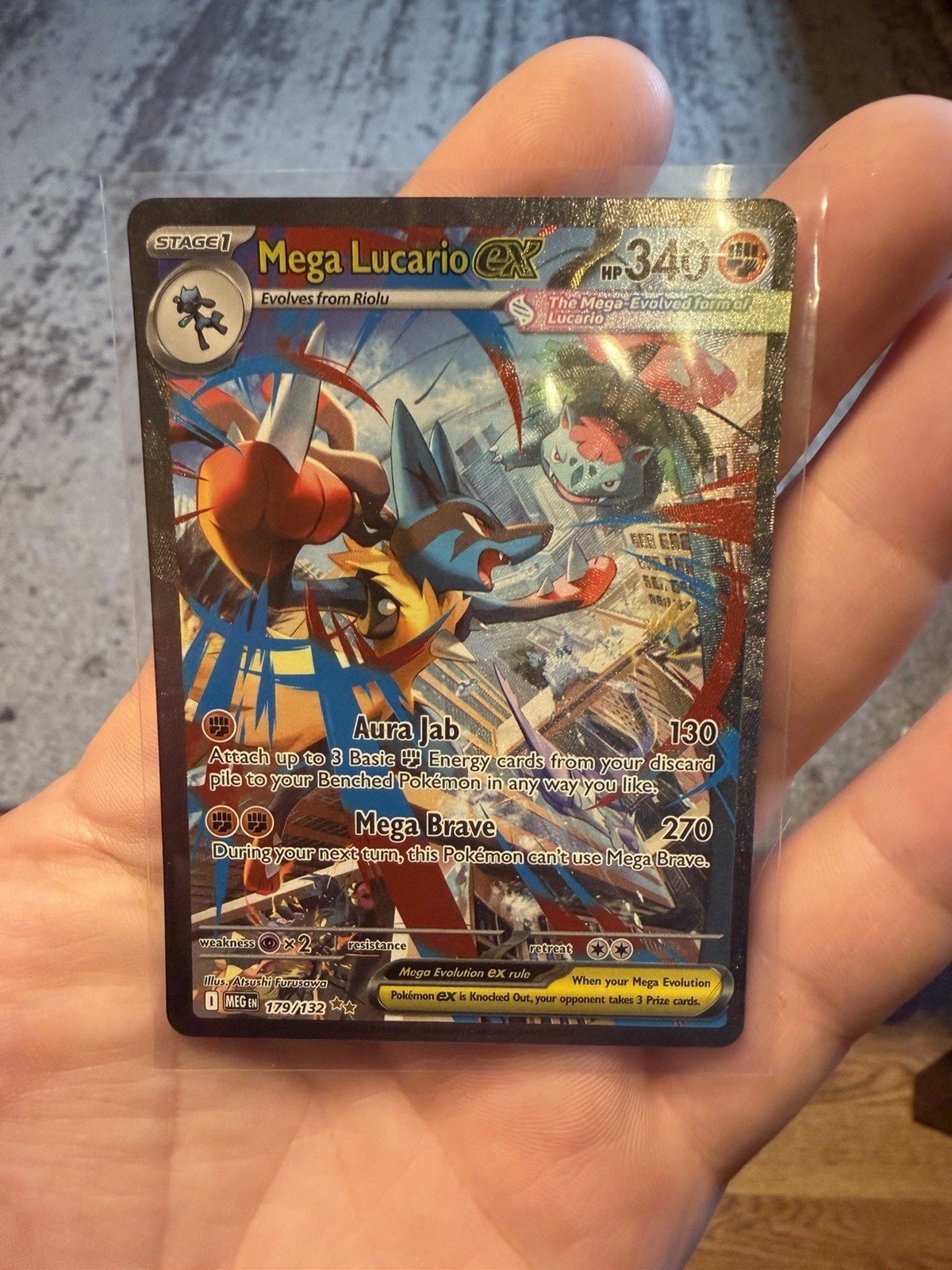 Mega Lucario EX Holo PCard 179/132 ME01 Mega Evolution Series