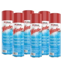 Windex Aerosol Glass Cleaner 1 Count Pack of 6 Streak Free Quick Cleaning Spray
