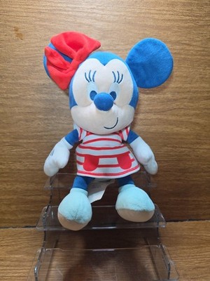 Patriotic Minnie Mouse 10'' plushie Americana Red&White Striped Dress A Large Bow